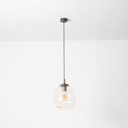 BRILAGI - Κρεμαστό φωτιστικό με καλώδιο VULCANO 1xE27/15W/230V Διάμ. 25 εκ. μπρονζέ/καπνιστό μπεζ