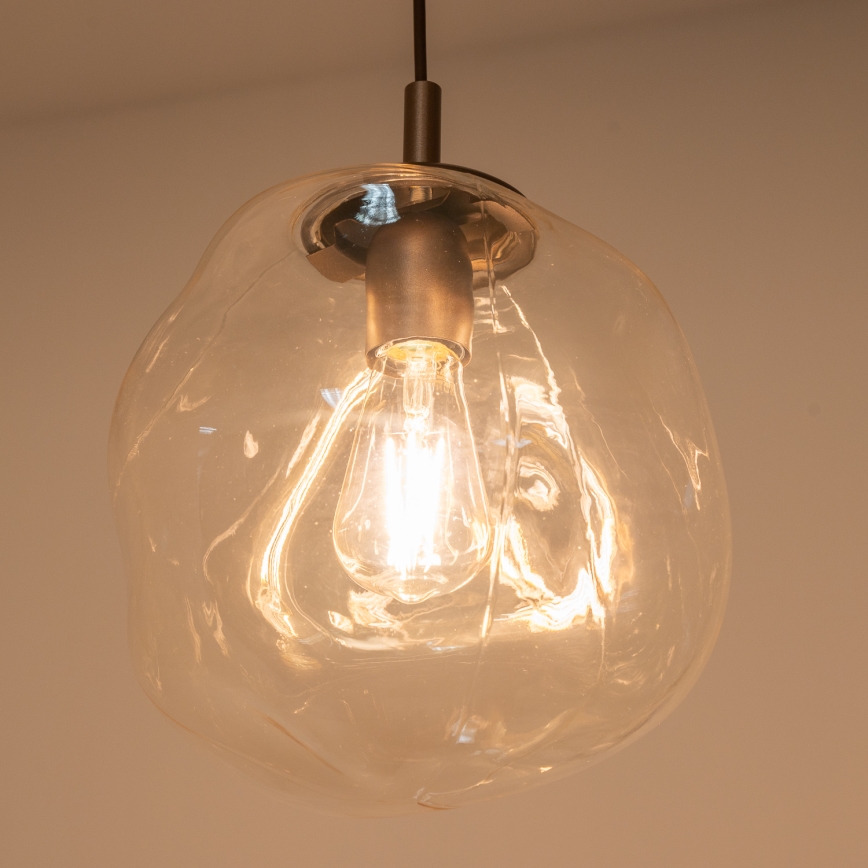 BRILAGI - Κρεμαστό φωτιστικό με καλώδιο VULCANO 1xE27/15W/230V Διάμ. 25 εκ. μπρονζέ/καπνιστό μπεζ