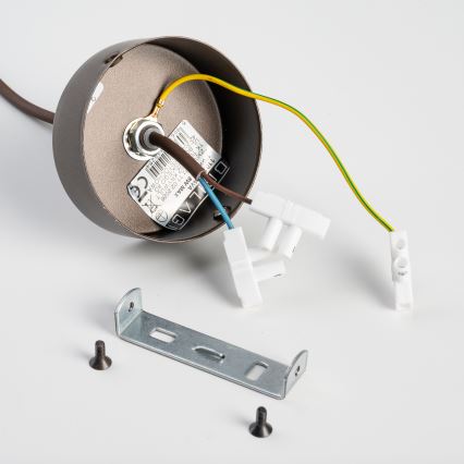 BRILAGI - Κρεμαστό φωτιστικό με καλώδιο VULCANO 1xE27/15W/230V Διάμ. 25 εκ. μπρονζέ/καπνιστό μπεζ