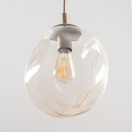 BRILAGI - Κρεμαστό φωτιστικό με καλώδιο VULCANO 1xE27/15W/230V διάμ. 25 εκ. μπεζ/καπνιστό μπεζ