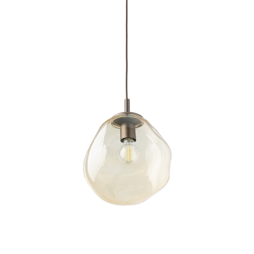 Brilagi - Κρεμαστό φωτιστικό με καλώδιο VULCANO 1xE27/15W/230V μπρονζέ/καπνιστό μπεζ