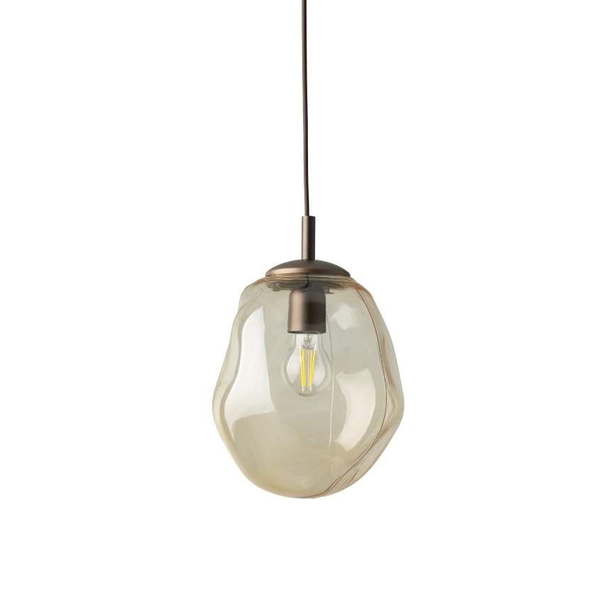 Brilagi - Κρεμαστό φωτιστικό με καλώδιο VULCANO 1xE27/15W/230V μπρονζέ/καπνιστό μπεζ
