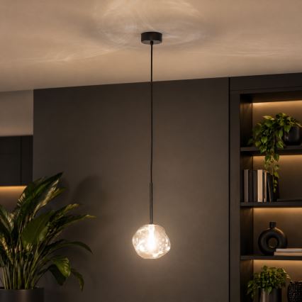 BRILAGI - Κρεμαστό φωτιστικό με καλώδιο VULCANO 1xG9/8W/230V διάμ. 15 εκ. μαύρο/καπνιστό μαύρο