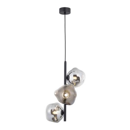 Brilagi - Κρεμαστό φωτιστικό με καλώδιο VULCANO 3xG9/8W/230V μαύρο/καπνιστό μαύρο