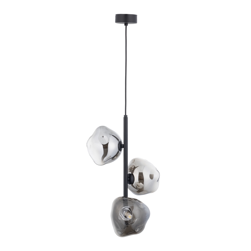 Brilagi - Κρεμαστό φωτιστικό με καλώδιο VULCANO 3xG9/8W/230V μαύρο/καπνιστό μαύρο