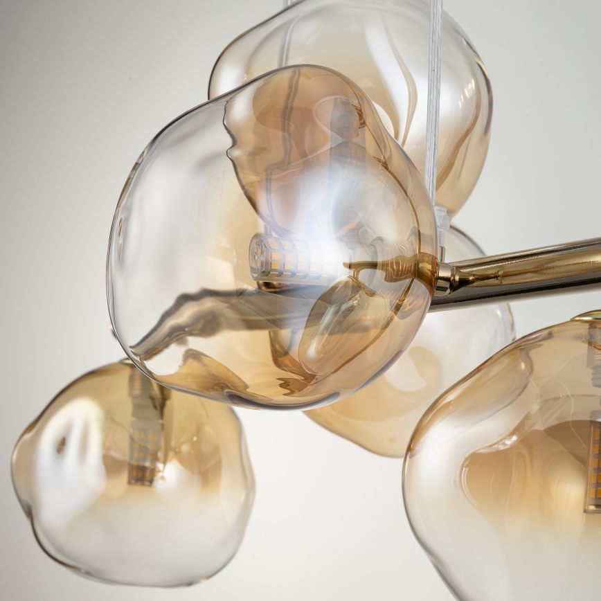 Brilagi - Κρεμαστό φωτιστικό με καλώδιο VULCANO 5xG9/8W/230V χρυσό/καπνιστό μπεζ