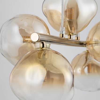 Brilagi - Κρεμαστό φωτιστικό με καλώδιο VULCANO 5xG9/8W/230V χρυσό/καπνιστό μπεζ