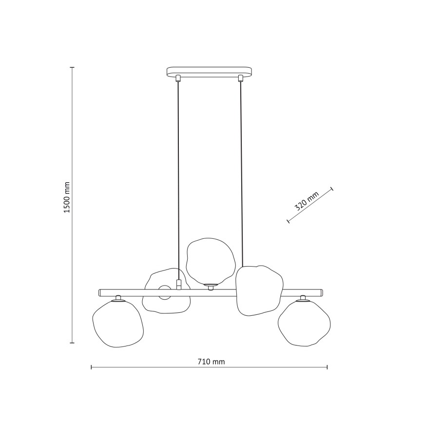 Brilagi - Κρεμαστό φωτιστικό με καλώδιο VULCANO 5xG9/8W/230V χρυσό/καπνιστό μπεζ