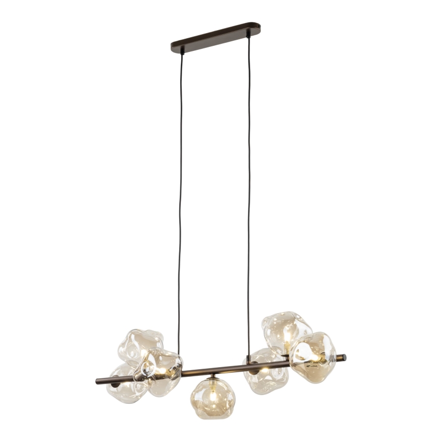 Brilagi - Κρεμαστό φωτιστικό με καλώδιο VULCANO 7xG9/8W/230V μπρονζέ/καπνιστό μπεζ