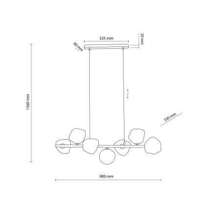 Brilagi - Κρεμαστό φωτιστικό με καλώδιο VULCANO 7xG9/8W/230V μπρονζέ/καπνιστό μπεζ