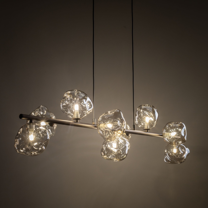 Brilagi - Κρεμαστό φωτιστικό με καλώδιο VULCANO 9xG9/8W/230V καφέ/καπνιστό μπεζ