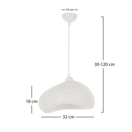 Brilagi - Κρεμαστό φωτιστικό με καλώδιο WABI SABI 1xE27/40W/230V Ø 32 cm λευκό