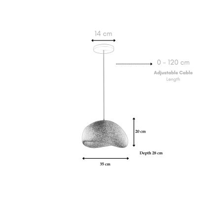 Brilagi - Κρεμαστό φωτιστικό με καλώδιο WABI SABI 1xE27/40W/230V Ø 35 εκ. λευκό