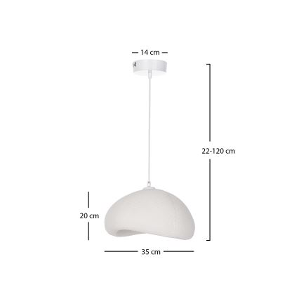 Brilagi - Κρεμαστό φωτιστικό με καλώδιο WABI SABI 1xE27/40W/230V Ø 35 εκ. λευκό