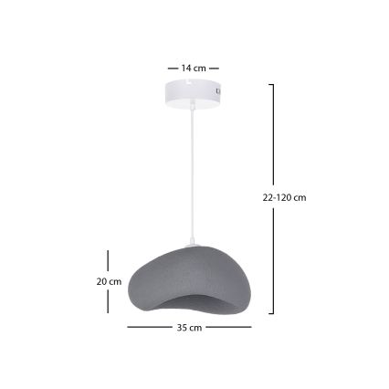 Brilagi - Κρεμαστό φωτιστικό με καλώδιο WABI SABI 1xE27/40W/230V Ø 35 εκ. γκρι
