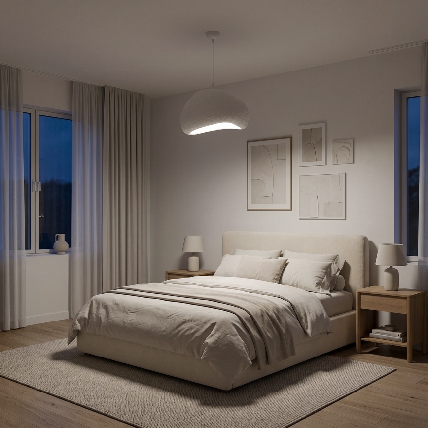 Brilagi - Κρεμαστό φωτιστικό με καλώδιο WABI SABI 1xE27/40W/230V Ø 42 cm λευκό