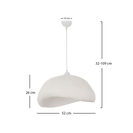 Brilagi - Κρεμαστό φωτιστικό με καλώδιο WABI SABI 1xE27/40W/230V Ø 52 εκ. λευκό