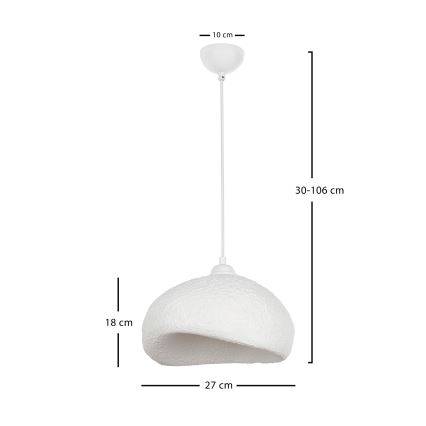 Brilagi - Κρεμαστό φωτιστικό με καλώδιο WABI SABI 1xE27/40W/230V διάμ. 32 cm λευκό