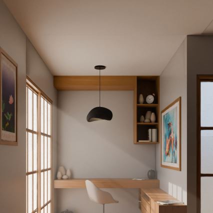 Brilagi - Κρεμαστό φωτιστικό με καλώδιο WABI SABI 1xE27/40W/230V διάμ. 35 cm μαύρο