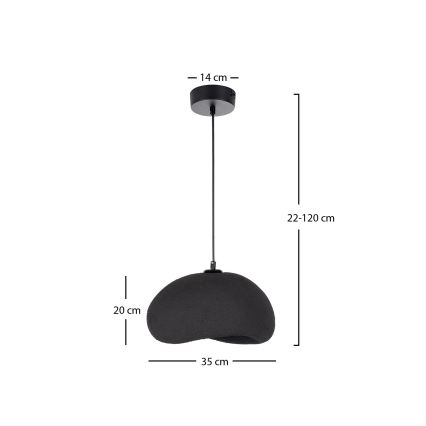 Brilagi - Κρεμαστό φωτιστικό με καλώδιο WABI SABI 1xE27/40W/230V διάμ. 35 cm μαύρο