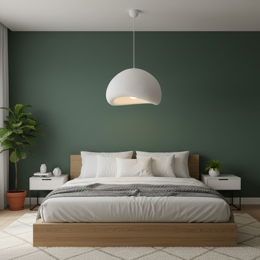 Brilagi - Κρεμαστό φωτιστικό με καλώδιο WABI SABI 1xE27/40W/230V διάμ. 50 cm λευκό