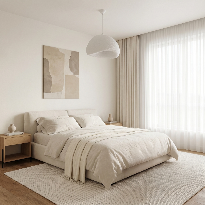 Brilagi - Κρεμαστό φωτιστικό με καλώδιο WABI SABI 1xE27/40W/230V διάμ. 50 cm λευκό