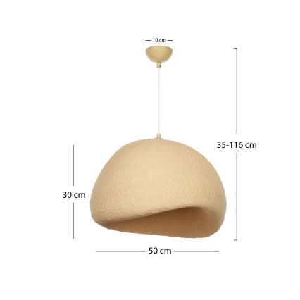 Brilagi - Κρεμαστό φωτιστικό με καλώδιο WABI SABI 1xE27/40W/230V διάμ. 50 cm μπεζ