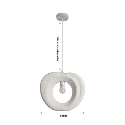 BRILAGI - Κρεμαστό φωτιστικό με καλώδιο WABI SABI 1xE27/60W/230V Ø 38 cm λευκό