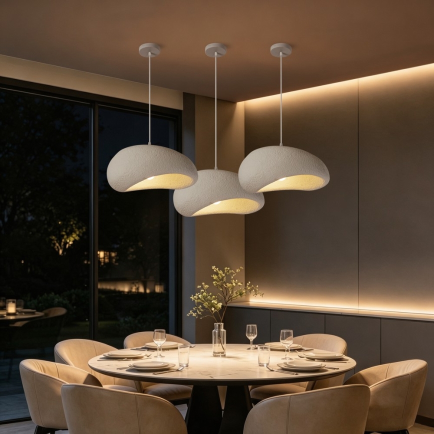 BRILAGI - Κρεμαστό φωτιστικό με καλώδιο WABI SABI 1xE27/60W/230V Ø 40 cm λευκό