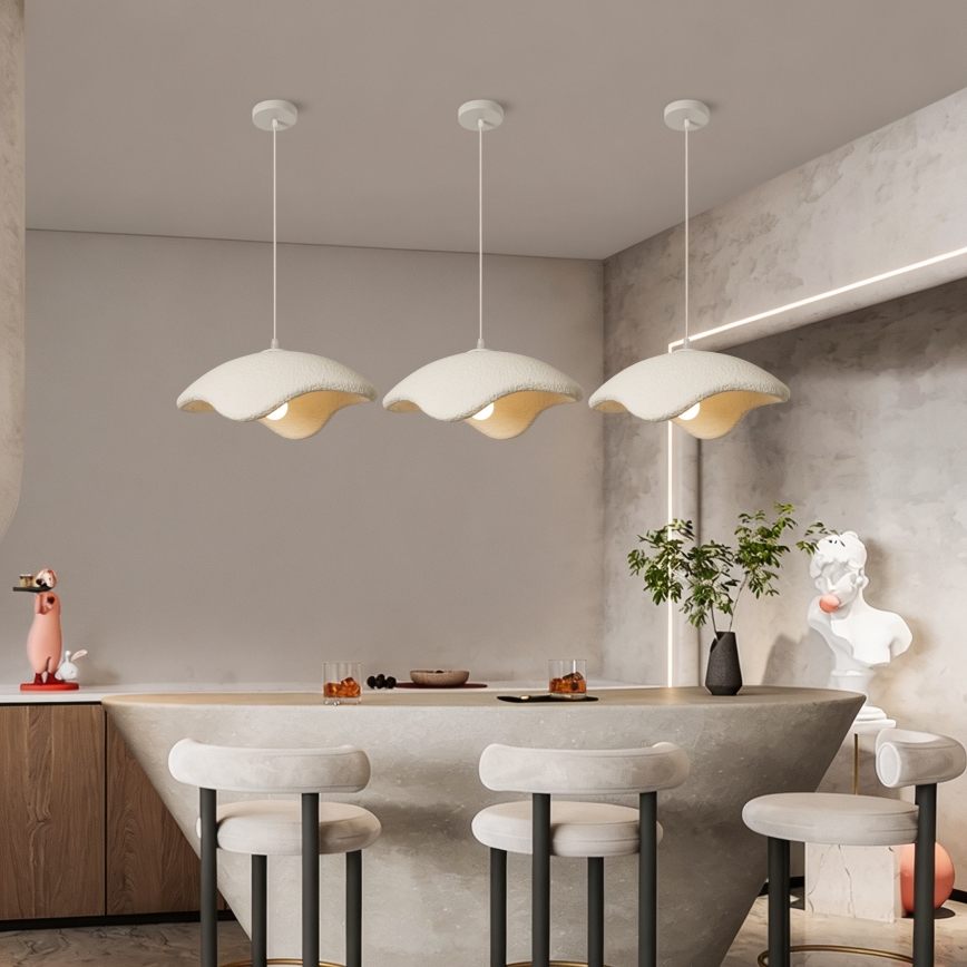 BRILAGI - Κρεμαστό φωτιστικό με καλώδιο WABI SABI 1xE27/60W/230V Ø 40 cm λευκό