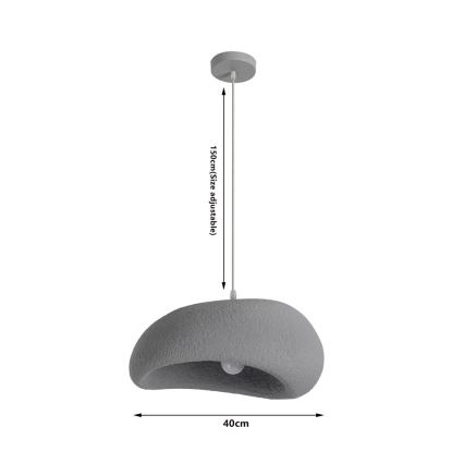BRILAGI - Κρεμαστό φωτιστικό με καλώδιο WABI SABI 1xE27/60W/230V Ø 40 cm γκρι