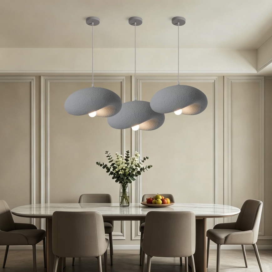 BRILAGI - Κρεμαστό φωτιστικό με καλώδιο WABI SABI 1xE27/60W/230V Ø 40 cm γκρι