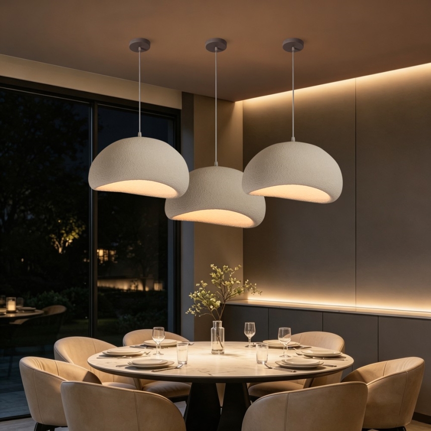 BRILAGI - Κρεμαστό φωτιστικό με καλώδιο WABI SABI 1xE27/60W/230V Ø 50 cm λευκό