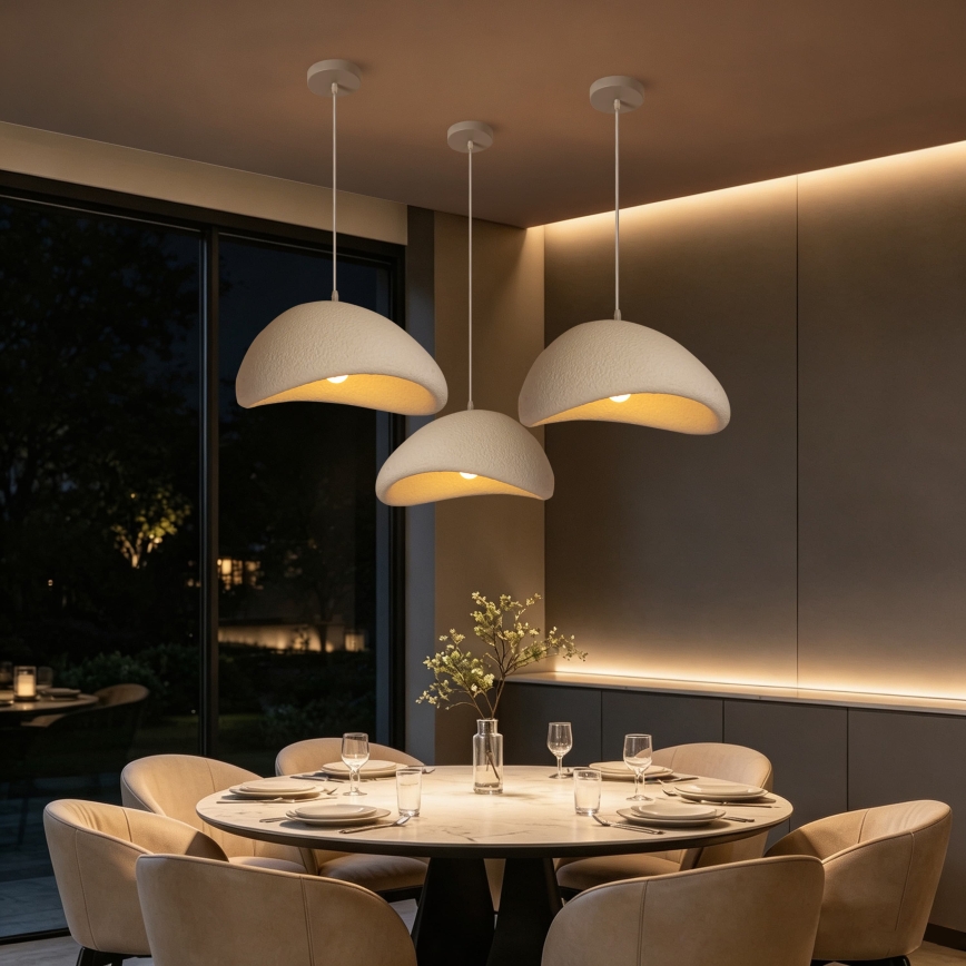 BRILAGI - Κρεμαστό φωτιστικό με καλώδιο WABI SABI 1xE27/60W/230V διάμ. 40 εκ. λευκό