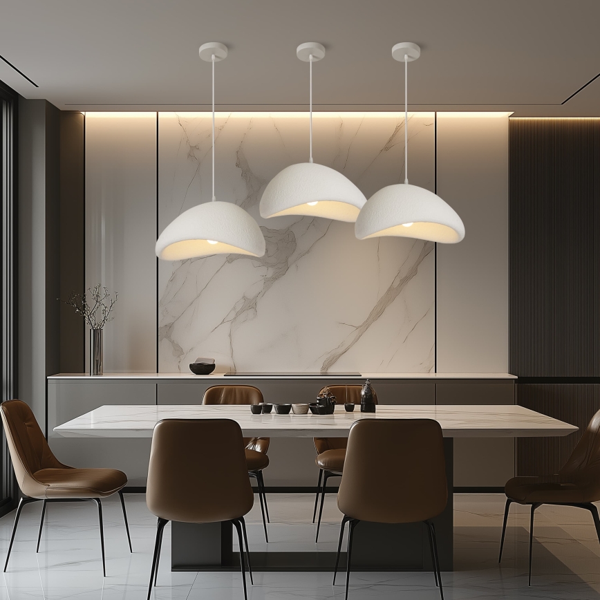 BRILAGI - Κρεμαστό φωτιστικό με καλώδιο WABI SABI 1xE27/60W/230V διάμ. 40 εκ. λευκό