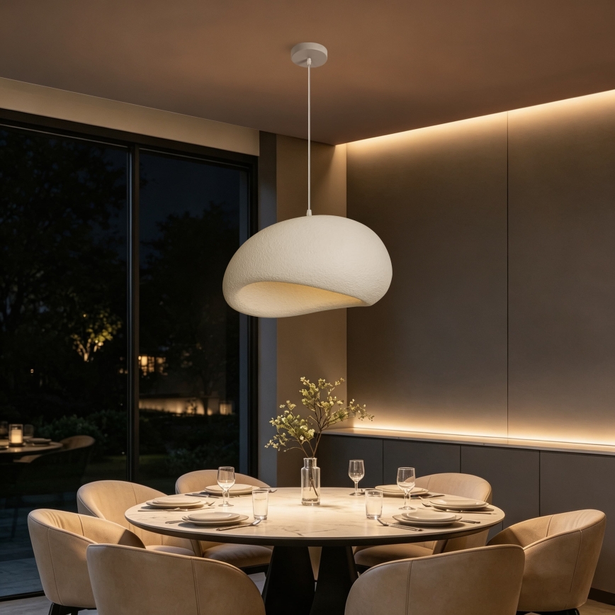 BRILAGI - Κρεμαστό φωτιστικό με καλώδιο WABI SABI 1xE27/60W/230V διάμ. 50 cm λευκό