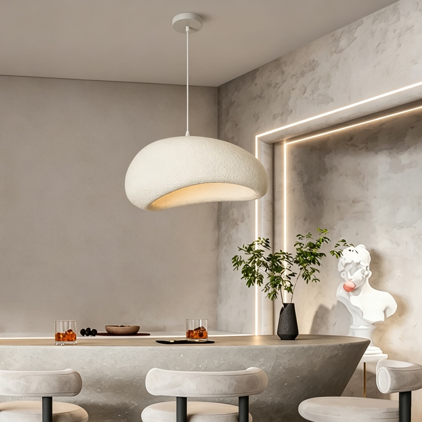 BRILAGI - Κρεμαστό φωτιστικό με καλώδιο WABI SABI 1xE27/60W/230V διάμ. 50 cm λευκό