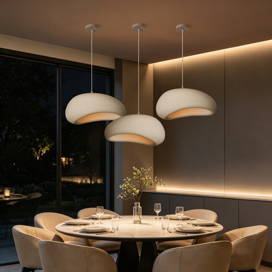 BRILAGI - Κρεμαστό φωτιστικό με καλώδιο WABI SABI 1xE27/60W/230V διάμ. 50 cm λευκό