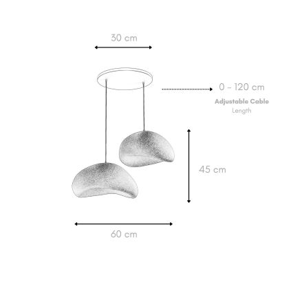 Brilagi - Κρεμαστό φωτιστικό με καλώδιο WABI SABI 2xE27/40W/230V λευκό