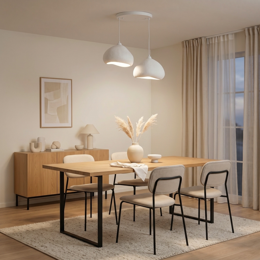 Brilagi - Κρεμαστό φωτιστικό με καλώδιο WABI SABI 2xE27/40W/230V Ø 45 cm λευκό