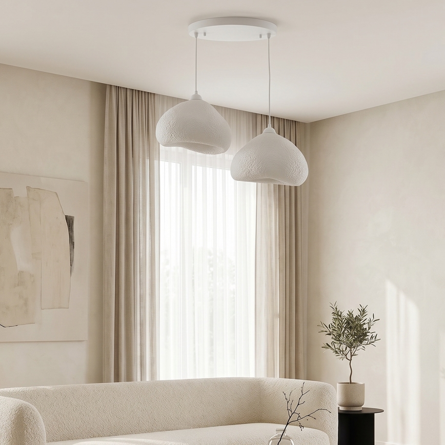 Brilagi - Κρεμαστό φωτιστικό με καλώδιο WABI SABI 2xE27/40W/230V Ø 45 cm λευκό
