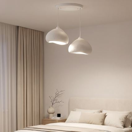 Brilagi - Κρεμαστό φωτιστικό με καλώδιο WABI SABI 2xE27/40W/230V Ø 45 cm λευκό