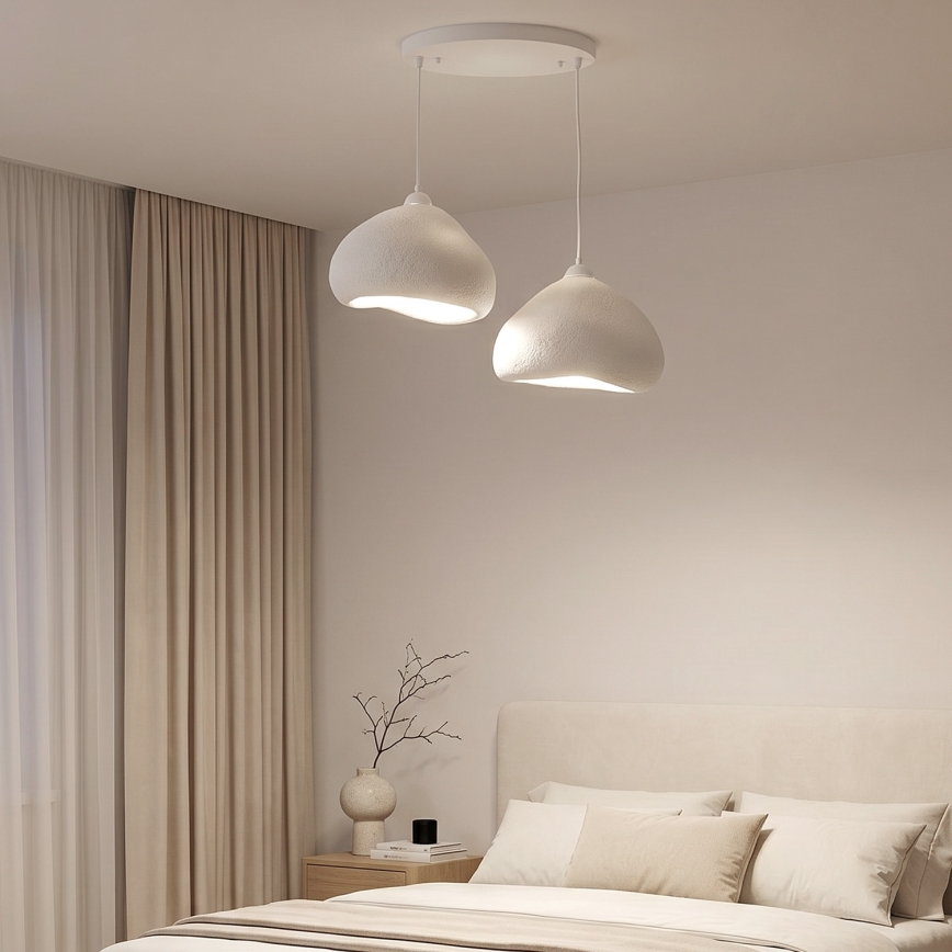 Brilagi - Κρεμαστό φωτιστικό με καλώδιο WABI SABI 2xE27/40W/230V Ø 45 cm λευκό