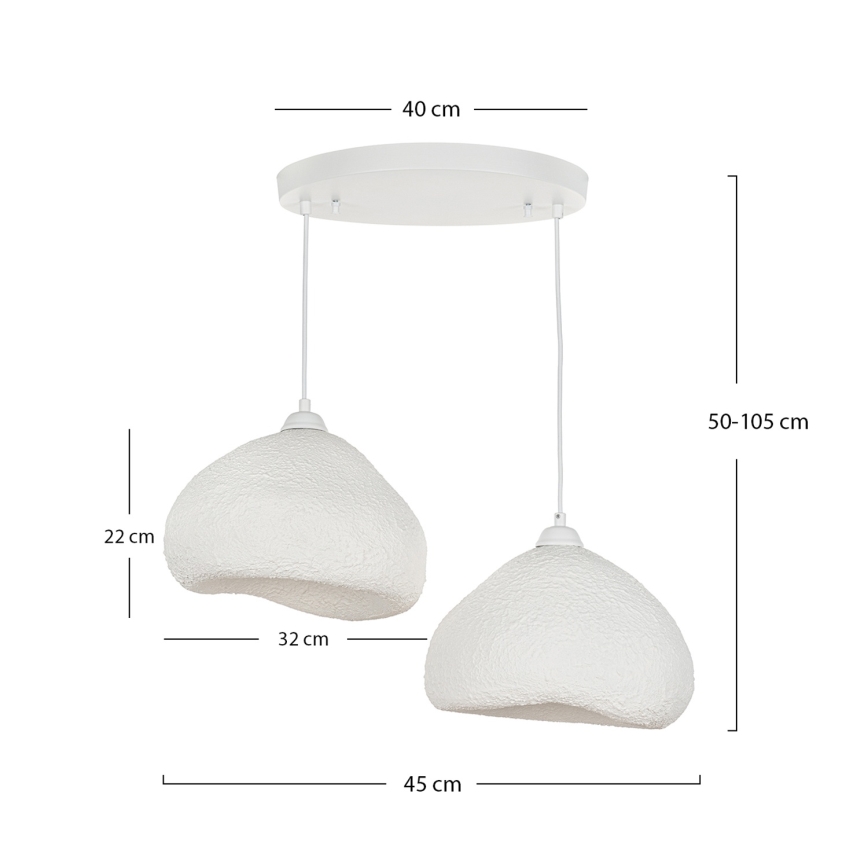 Brilagi - Κρεμαστό φωτιστικό με καλώδιο WABI SABI 2xE27/40W/230V Ø 45 cm λευκό