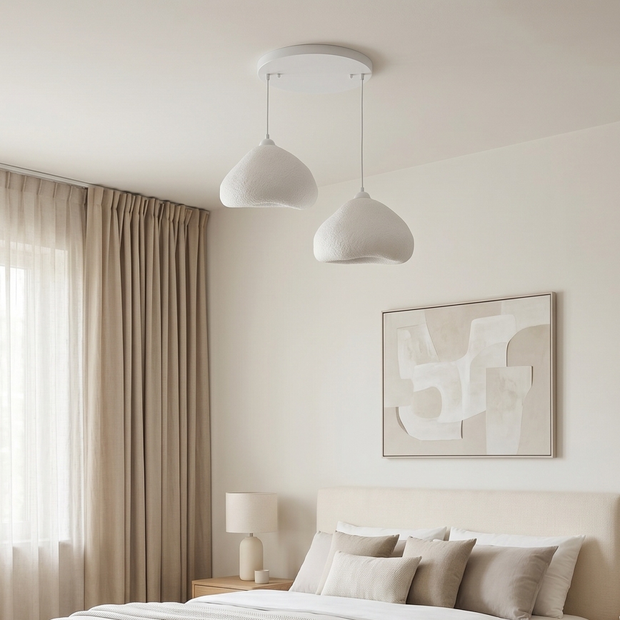 Brilagi - Κρεμαστό φωτιστικό με καλώδιο WABI SABI 2xE27/40W/230V, Ø 45 εκ., λευκό