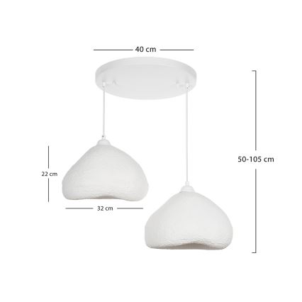 Brilagi - Κρεμαστό φωτιστικό με καλώδιο WABI SABI 2xE27/40W/230V, Ø 45 εκ., λευκό
