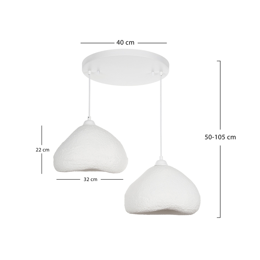 Brilagi - Κρεμαστό φωτιστικό με καλώδιο WABI SABI 2xE27/40W/230V, Ø 45 εκ., λευκό