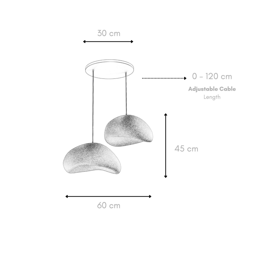 Brilagi - Κρεμαστό φωτιστικό με καλώδιο WABI SABI 2xE27/40W/230V Ø 60 cm λευκό