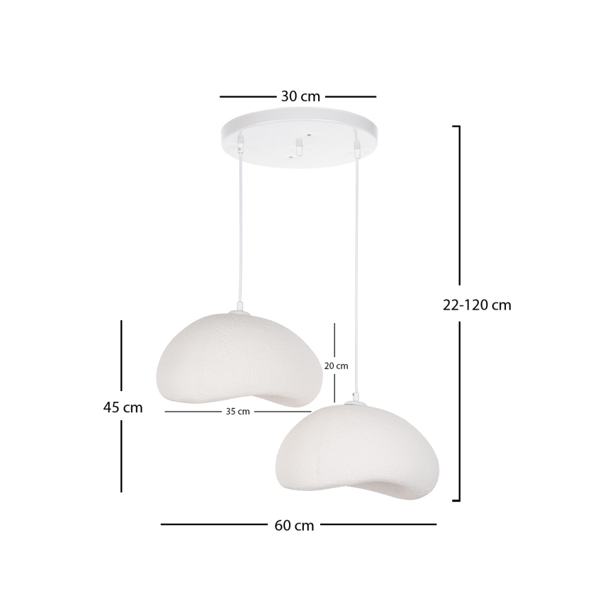 Brilagi - Κρεμαστό φωτιστικό με καλώδιο WABI SABI 2xE27/40W/230V Ø 60 cm λευκό