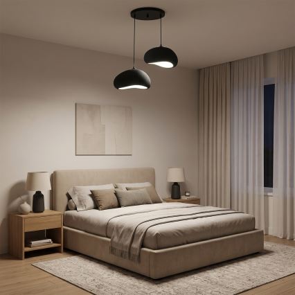 Brilagi - Κρεμαστό φωτιστικό με καλώδιο WABI SABI 2xE27/40W/230V Ø 60 cm μαύρο